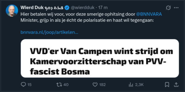 tweet van wierd duk