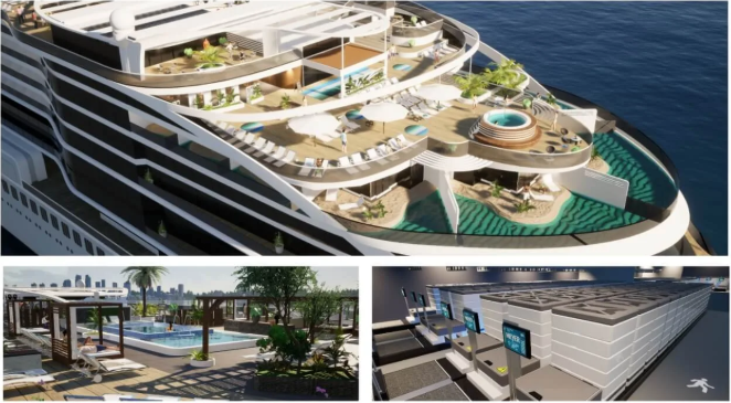 elektrisch cruise schip en batterijen