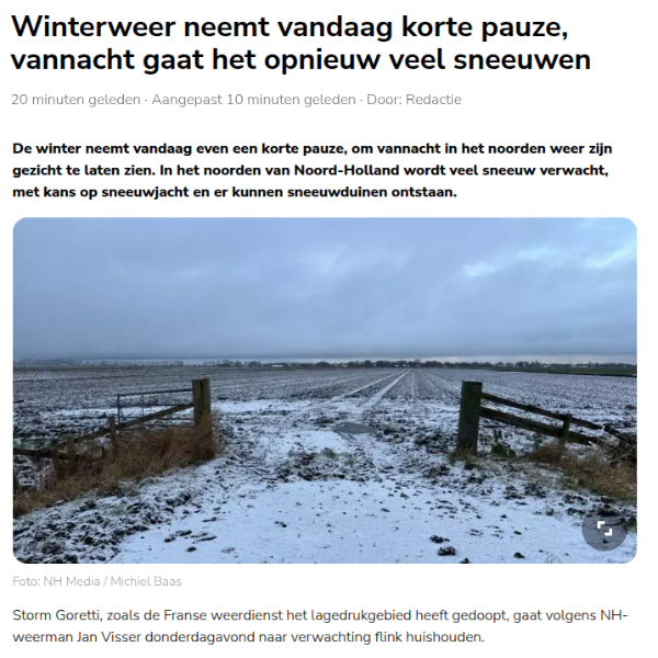screenshot veel sneeuw verwacht